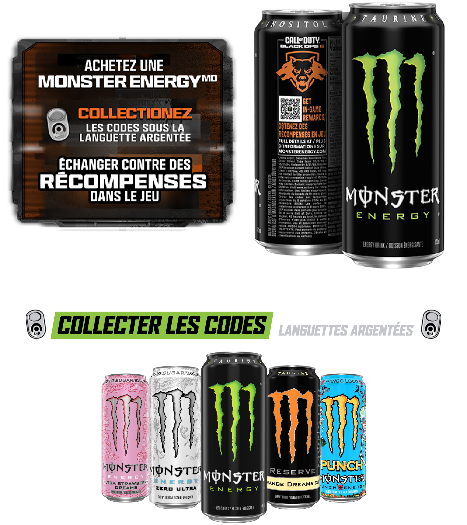 Achetez un Monster Energy - Obtenez des récompenses en jeux