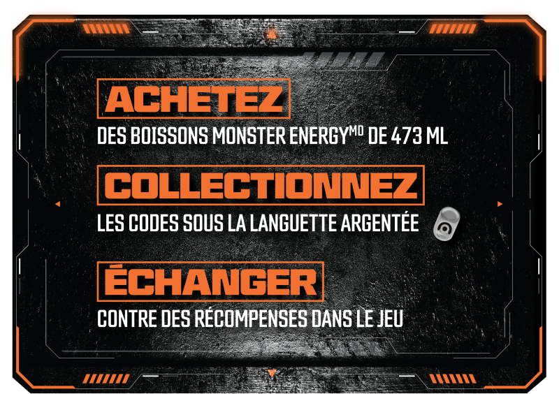 ACHETEZ un Monster Energy - OBTENEZ DES RÉCOMPENSES EN JEU